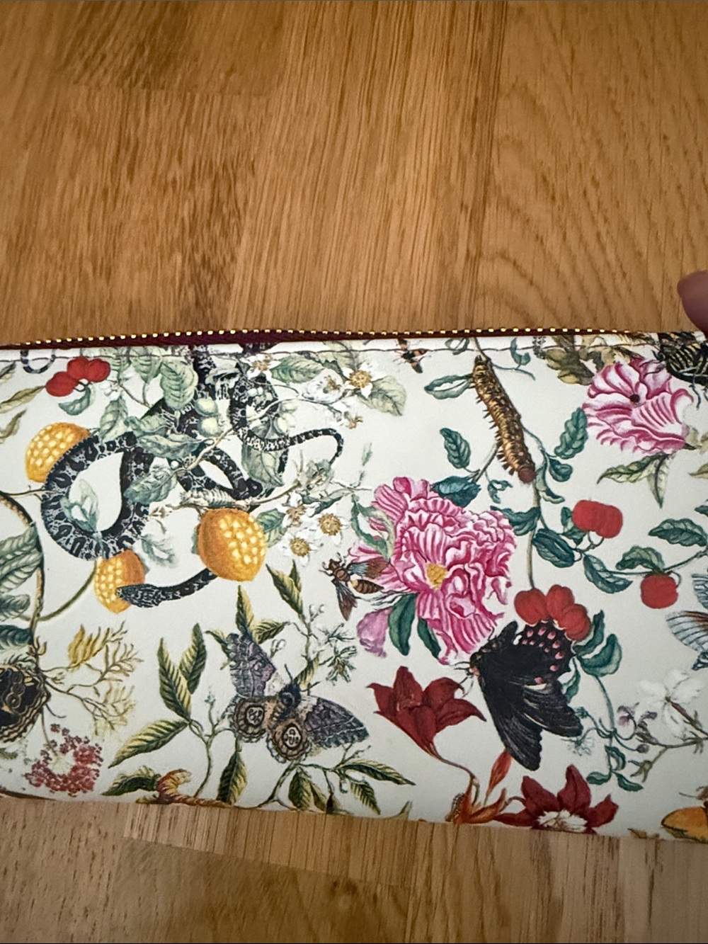 Fable Floral Butterfly Zip-Around Wallet - White Multicolor - Picture 6 of 6